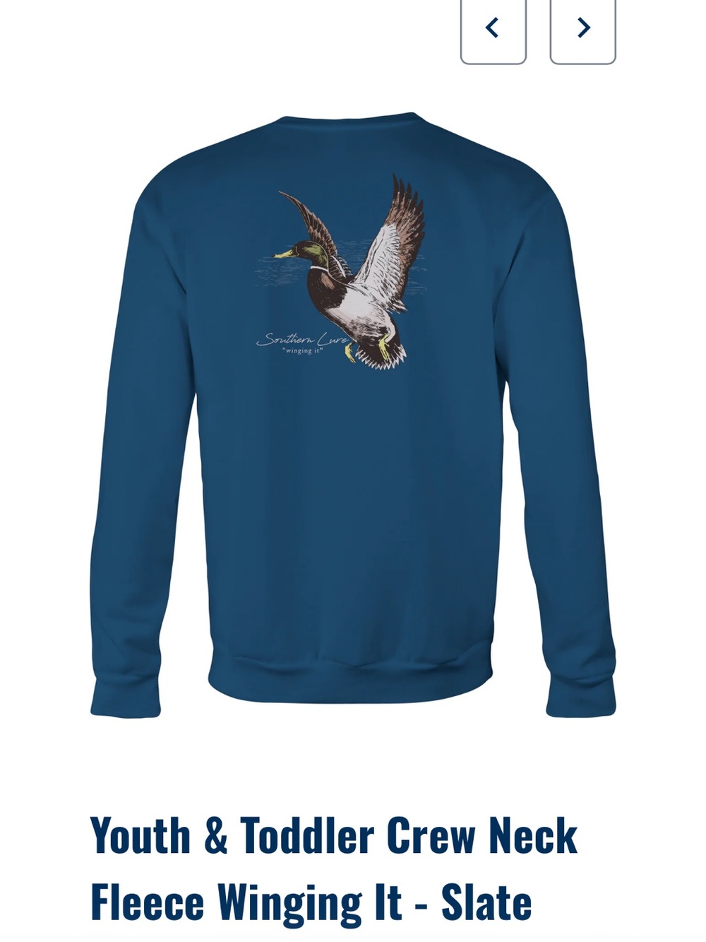Boys Southern Lure Kids Blue Duck Graphic Sweatshirt Size Large 12